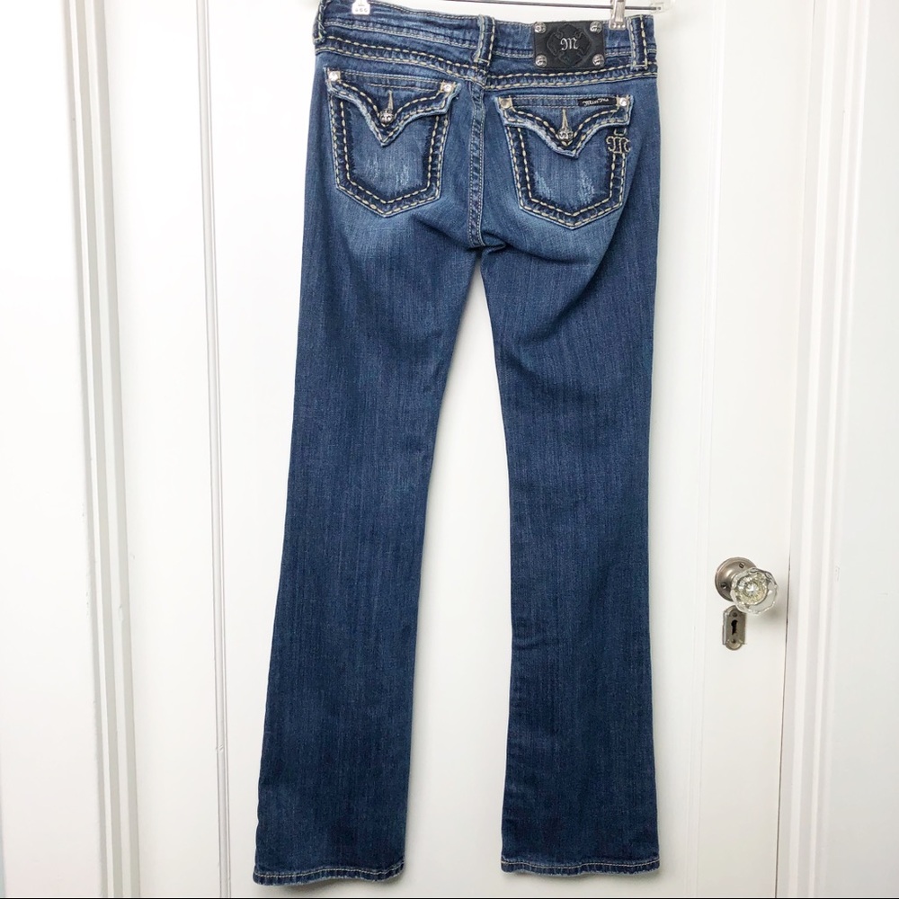 Miss Me Button Flap Pocket Bling Denim Jeans